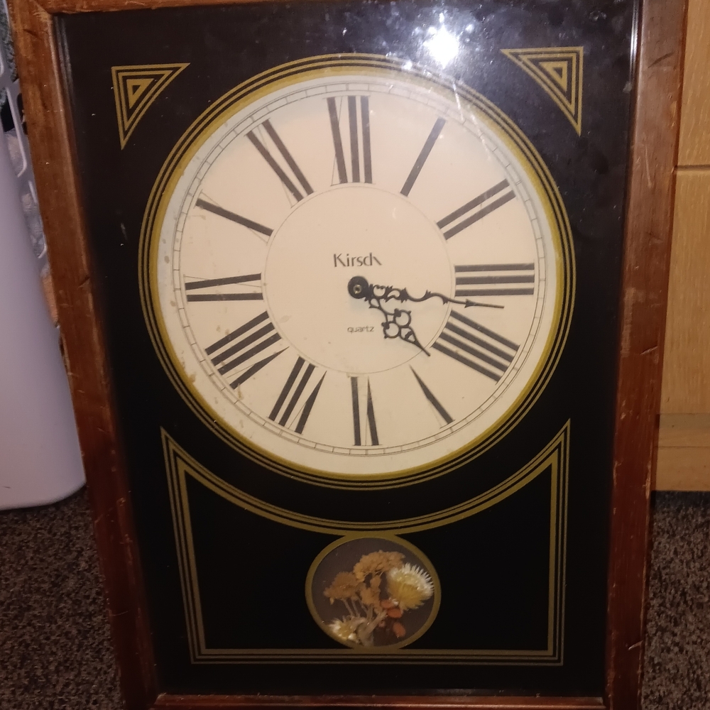 Black and Brown Wall Clock Antique. Rare